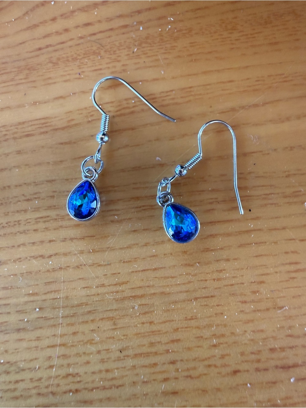Blue Teardrop Dangle Earrings for Women